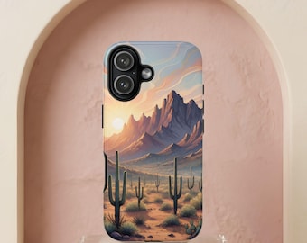 Desert Phone Case Iphone Cactus Southwestern Landscape Gift Desert Mountain Sororan Gift For Hiker Sunrise Phonecase Gift For Nature Lover