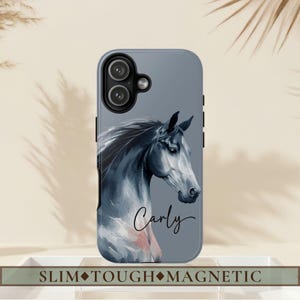 Horse Phone Case Custom Name Initial Phone Case Iphone 14 Pro Max Samsung Galaxy Gift Horse Lover Equestrian Western Cowgirl Iphone
