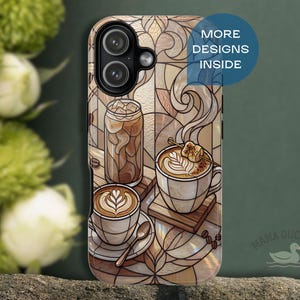 Coffee Phone Case Iphone 16 Pro Max Samsung S25 Pixel 9 Coffee Lover Gift Men Barista Gift Coffee Bean Design Aesthetic Collage Iced Latte