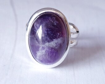 Amethyst Ring, Angststein, verstellbar, Valentinstag, Geschenk für sie, Geburtstagsgeschenk, Brautjungfer Geschenk, Freundin Geschenke, Geschenk für Mama