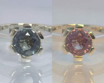 Color Shift Change Lab Created Sapphire 925 Ring Size 7.75 Engagement Design 189