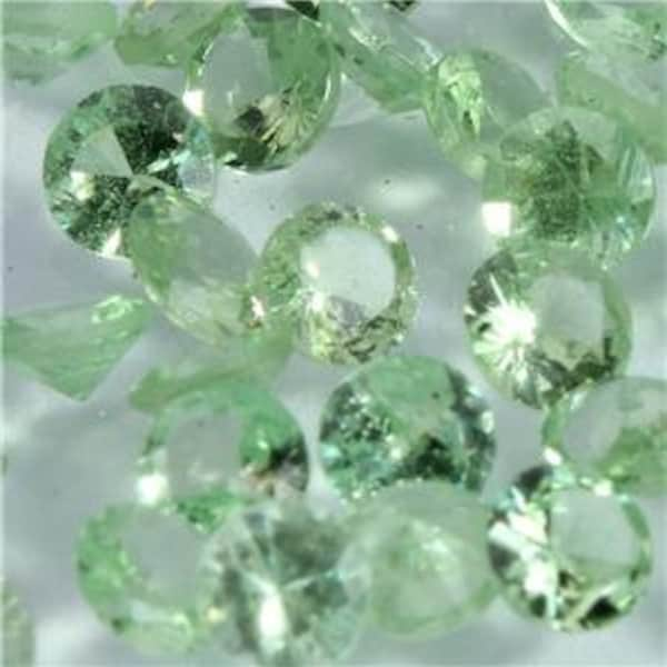 One Pale Mint Green Tsavorite Garnet 2.50 mm Diamond Cut Round Average .08 carat