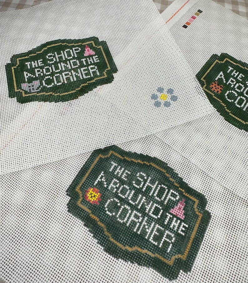 You’ve Got Mail Shop Around the Corner Inspired Handpainted Needlepoint ...