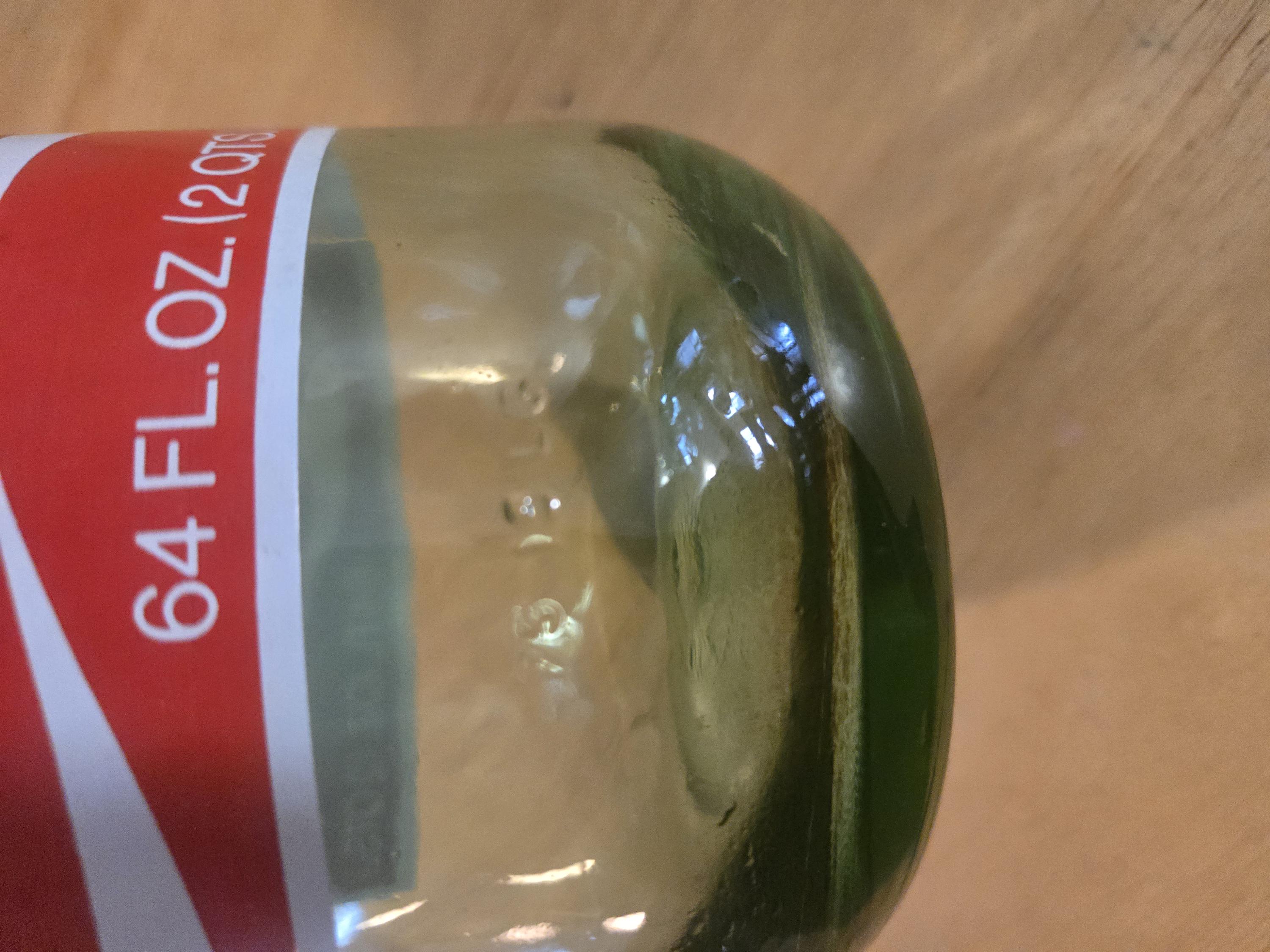 Vintage GLASS 64 Oz. Coke Coca Cola Bottle With Lid -green Tint