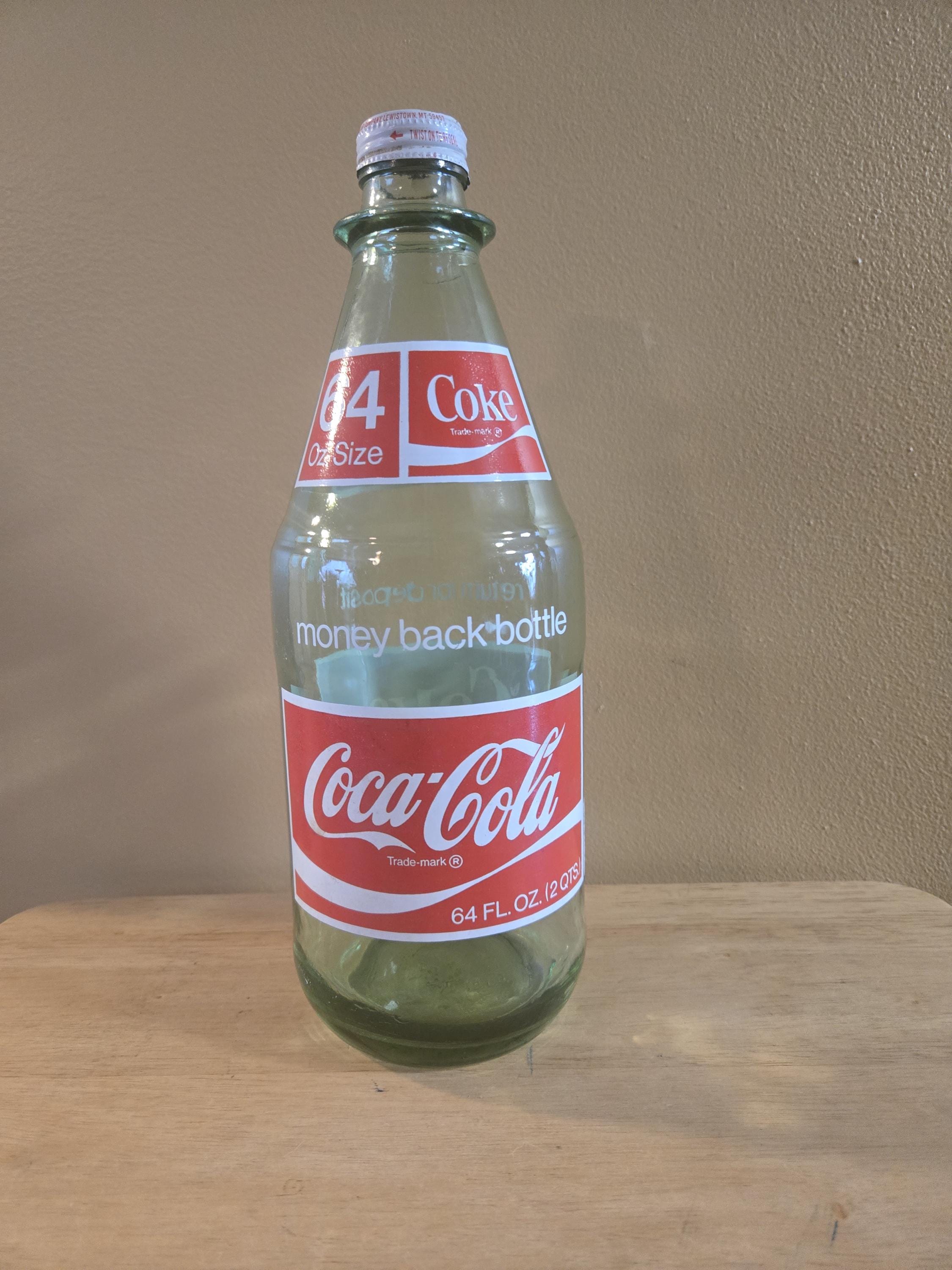 Coca-Cola ガラスボトル 64FL OZ Vintage GLASS 64 Oz. Coke Coca Cola Bottle With Lid -green Tint