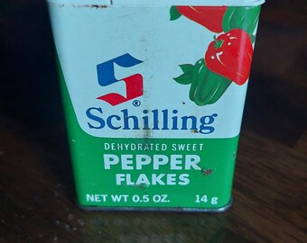 1970's Schilling Dehydrated Sweet Pepper flakes 0.5 oz.