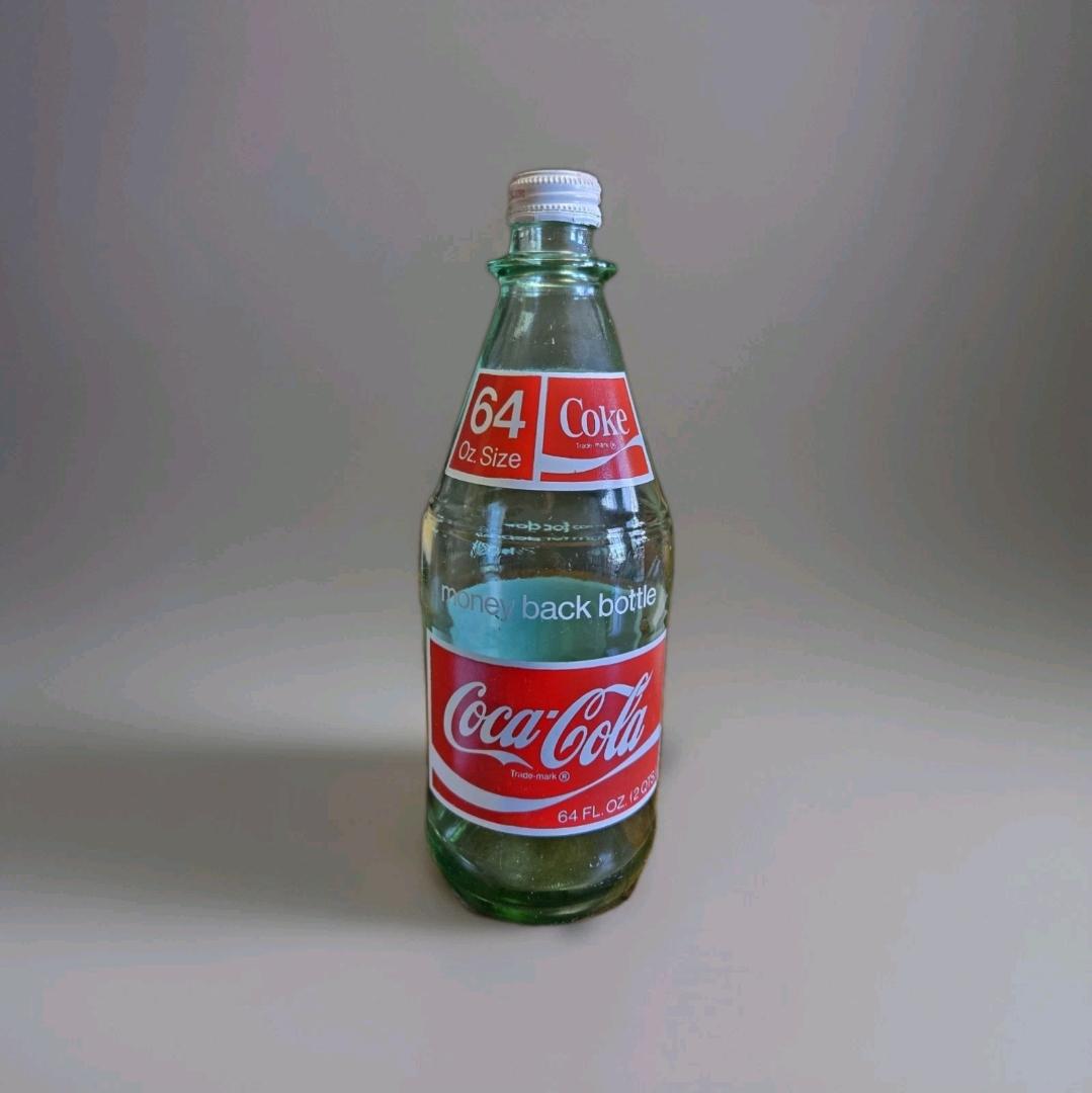 Coca-Cola ガラスボトル 64FL OZ Vintage GLASS 64 Oz. Coke Coca Cola Bottle With Lid -green Tint