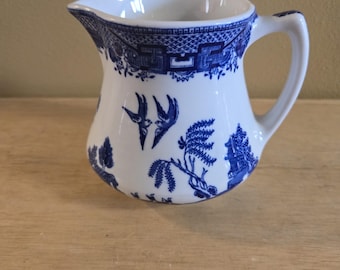 Vintage Shenango China Blue Willow Large Pitcher Creamer Old Mark 4 3/4" Tall