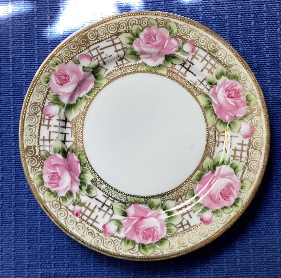 Nippon Roses Vintage Japanese Nippon Roses and Gold Plate - Etsy