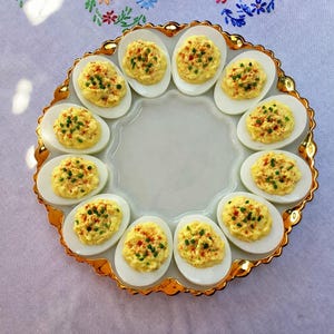 Anchor Hocking Milk glass deviled egg serving dish