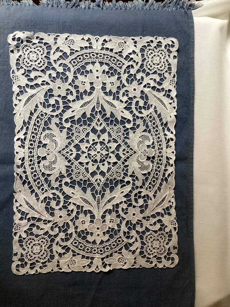 White Lace Cotton Rectangular Doilies Burano Style Lace - Etsy Canada