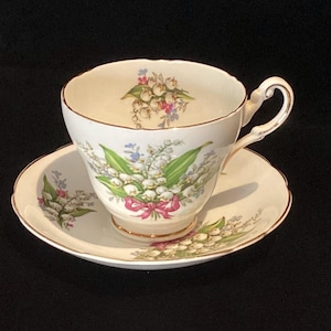 Regency Lily of the Valley teacup and saucer