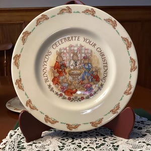 Royal Doulton Bunnykins Christening Plate