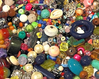 Bead Soup Random Beads, Mixed Materials, Shapes, Colors (Approx. 3 oz Scoop)