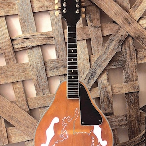 Western Mandolin Lamp Decor, Cowboy Bucking Horse Light, Rustic Farmhouse Western Wall Art, Upcycled Instrument Lamp, Country Cabin Lighting