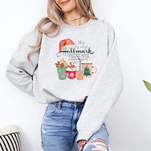 Hallmark Crewneck Sweatshirt, Hallmark Watching Christmas Shirt, Holiday Sweatshirt, Christmas Gift, Festive Clothing