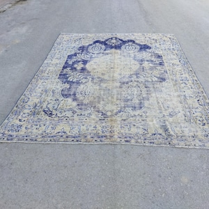 7x9 Rug, Handmade Rug, Wool Rug, 7x9 Oushak Rug, Livingroom Rug, 7x9 Turkish Rug Soft Rug, Pastel Rug, 7x9 Vintage Rug, FadedRug, 7.3x9.3 Ft