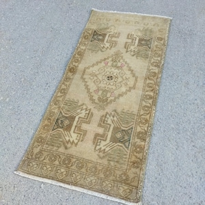 2x4 Doormat Rug, Pastel Rug, Wool Rug, 2x4 Bathroom Rug, Soft Rug, 2x4 Vintage Rug, Livingroom Rug, 2x4 Anatolian Rug, Beige Rug, 1&#39;9x3&#39;7 Ft