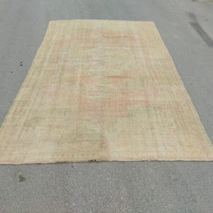 6x9 Rug, Pastel Rug, Wool Rug, 6x9 Area Rug, Handmade Rug, 5x9 Anatolian Rug, Faded Rug, 5x9 Oushak Rug, Livingroom, Modern Rug, 5&#39;11x9&#39;5 Ft