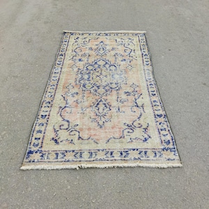 3x5 Rug, Livingroom Rug, Wool Rug, 3x5 Turkish Rug, Area Rug, SoftRug, 3x5 Oushak Rug, Small Rug, 3x5 Vintage Rug, Handmade Rug, 2&#39;8x4&#39;10 Ft