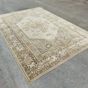 5x8 Handmade Rug, Soft Rug, Pastel Rug, 5x8 Oushak Rug, Livingroom Rug, 5x8 Natural Rug, AnatolianRug, 5x8 Turkish Rug, AreaRug, 5&#39;3x7&#39;8 Ft