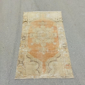 3x5 Rug, Wool Rug, Vintage Rug, Soft Rug, 3x5 Pastel, Soft Rug, 3x5 Oushak Rug, Livingroom Rug, 3x5 Turkish Rug, Handmade Rug, 2&#39;10x4&#39;9 Ft