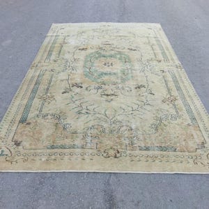 6x10 Rug, Handmade Rug, Wool Rug, 6x10 Vintage Rug, Soft Rug, 6x10 Turkish Rug, Area Rug, 6x10 Oushak Rug, Livingroom, Beige Rug, 6.5x9.8 Ft