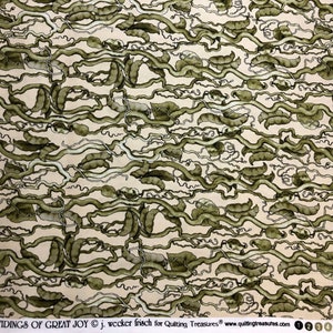 By the HALF YARD - Green Bean Stalk Tidings of Great Joy Cotton J. Wecker Frisch Quilting Treasures 100% Cotton Quilting Fabric