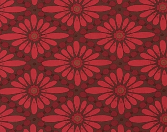 By the HALF YARD Wells Westminster Olive Rose Red Flower VW13 Floral Diamond Cotton Quilting Fabric Out of Print