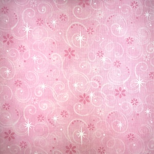 By the HALF YARD Tonal Pink White Swirls Flowers Stars 2009 Out of Print  Fabric Traditions 100% Cotton Fabric for Feminine Face Mask