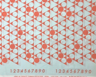 By the HALF Yard- Peachy Orange Triangles Large Dots on Light