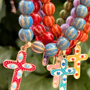 Colored cross necklace