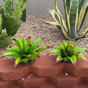 Handmade Metal Agave Cactus | Yard Art Garden Decor | Artisan Made Landscape Sculpture | Desert Plant Lawn Ornament