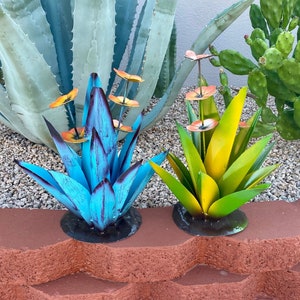 Large Handmade Metal Agave Cactus | Yard Art Garden Decor | Artisan Made Landscape Sculpture | Desert Lawn Ornament