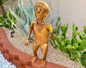 Lifesize Handmade Metal 42" 3D Rustic Bigfoot | Farmhouse Yard Art Garden Decor | Artisan Made Landscape Sculpture | Lawn Ornament