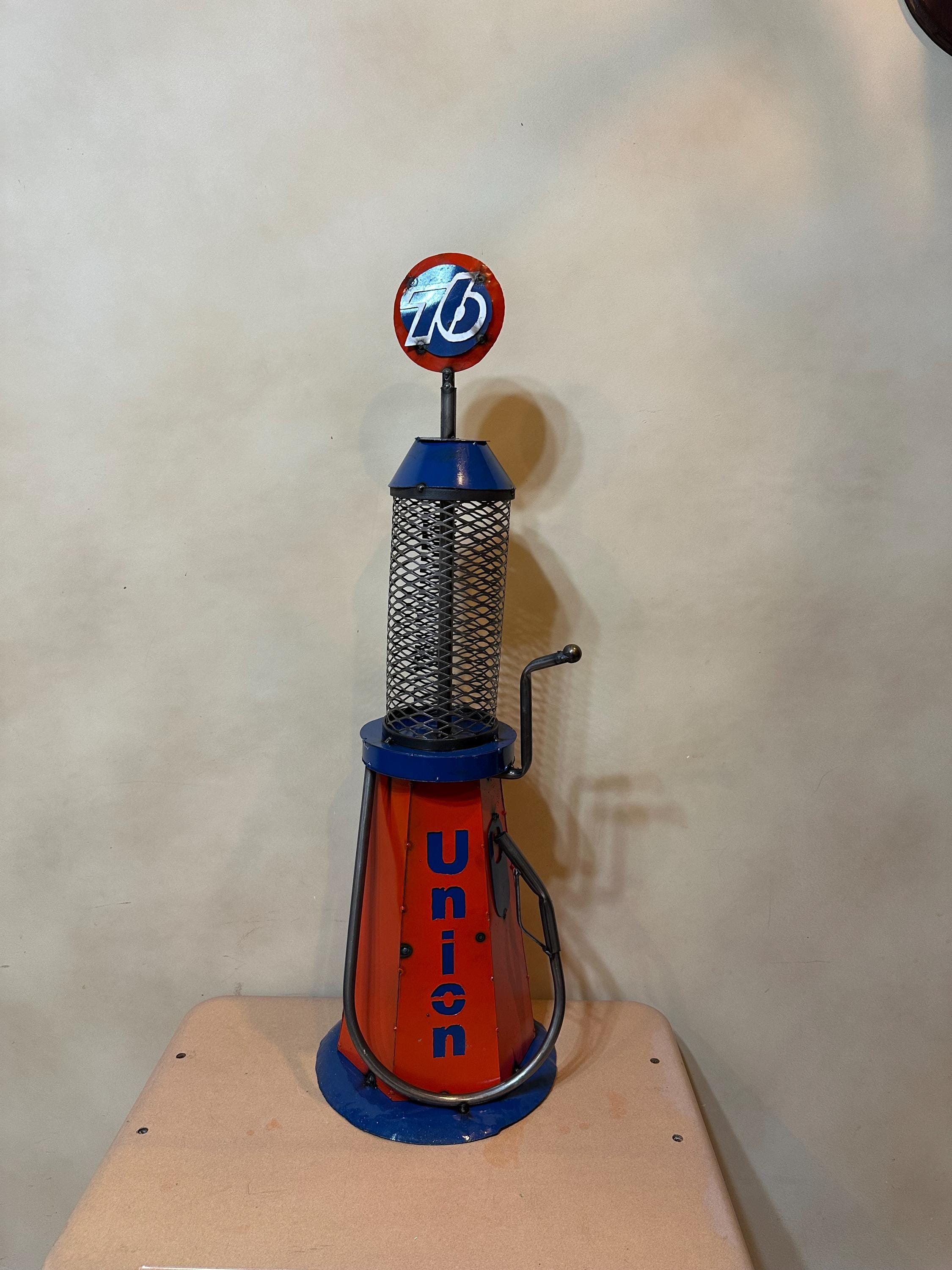Metal Union 76 Antique Gas Pump | Mancave Garage Decor | Artisan