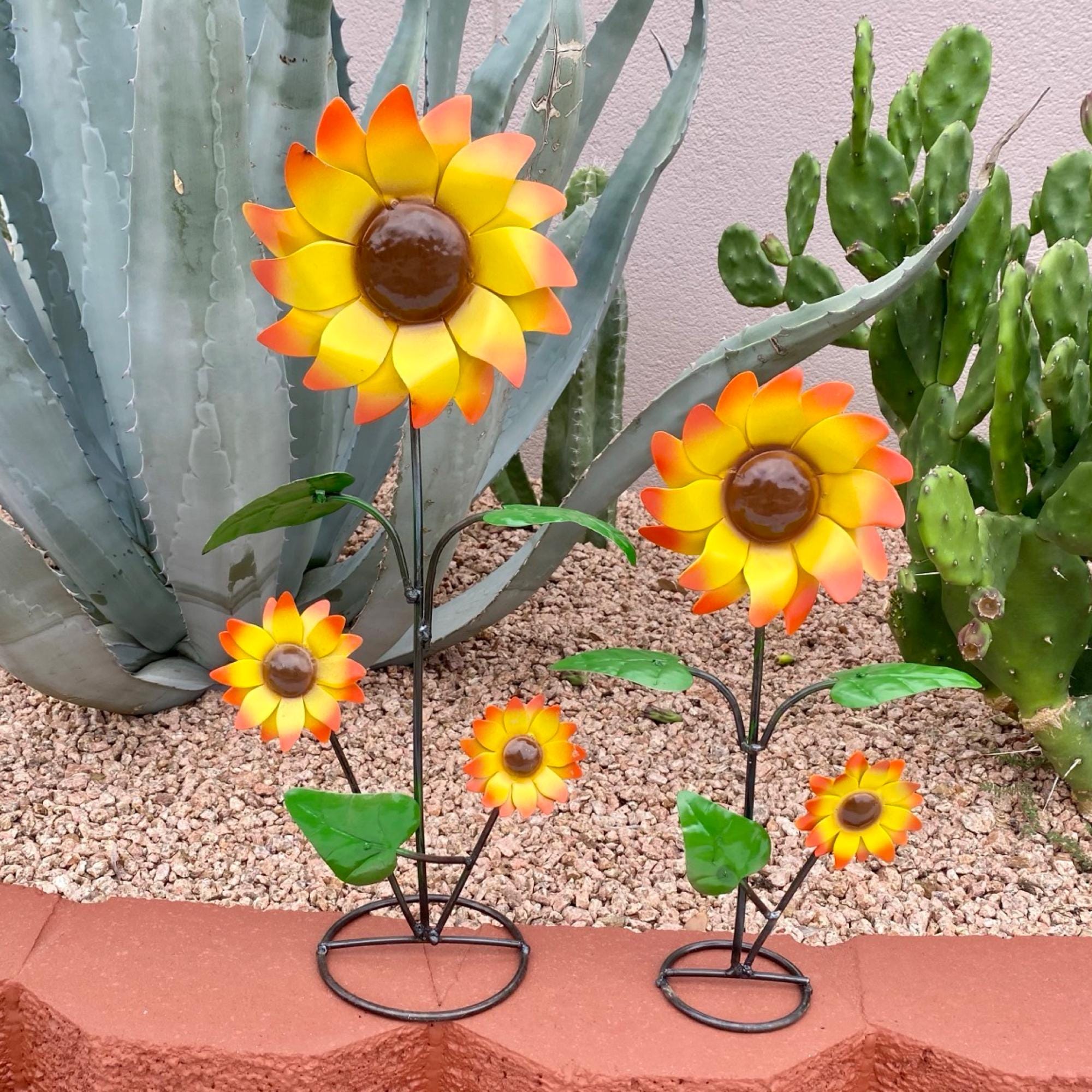 Handmade Metal Blooming Sunflower | Spring Farmhouse Yard Art