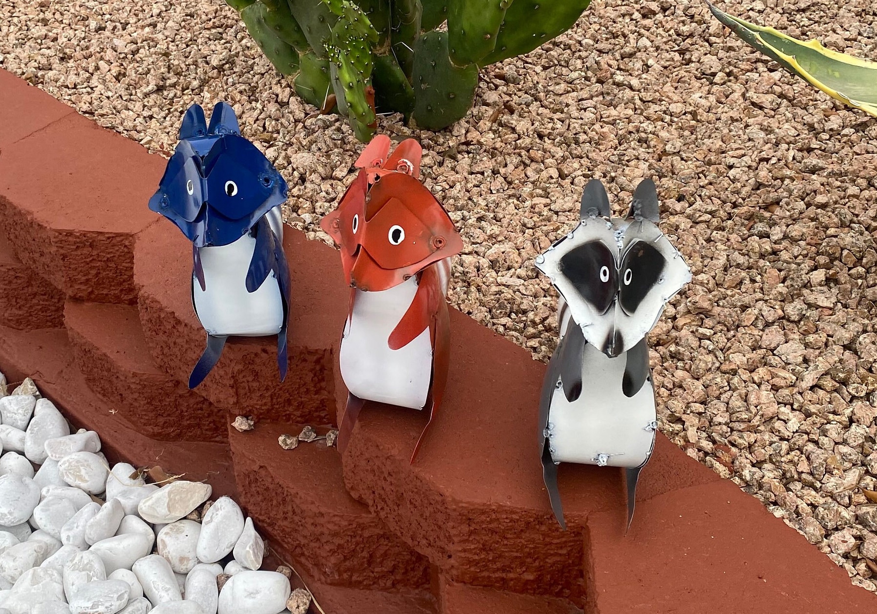 Handmade Metal Sitting Raccoon | Yard Art Garden Decor | Artisan Made ...
