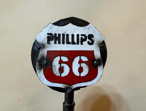 Metal Phillips 66 Antique Gas Pump | Mancave Garage Decor