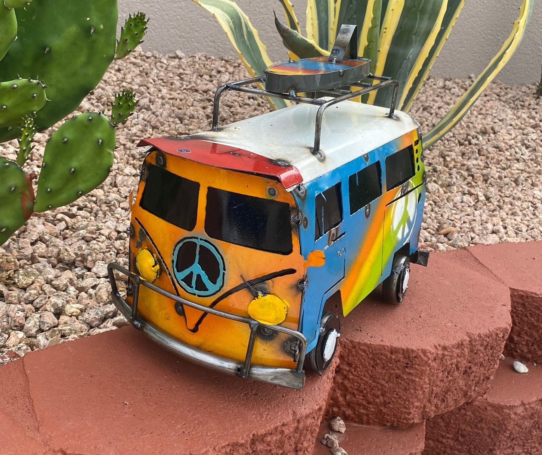Handmade Metal Camper Van Truck Hippie 80s | Peace and Love Yard