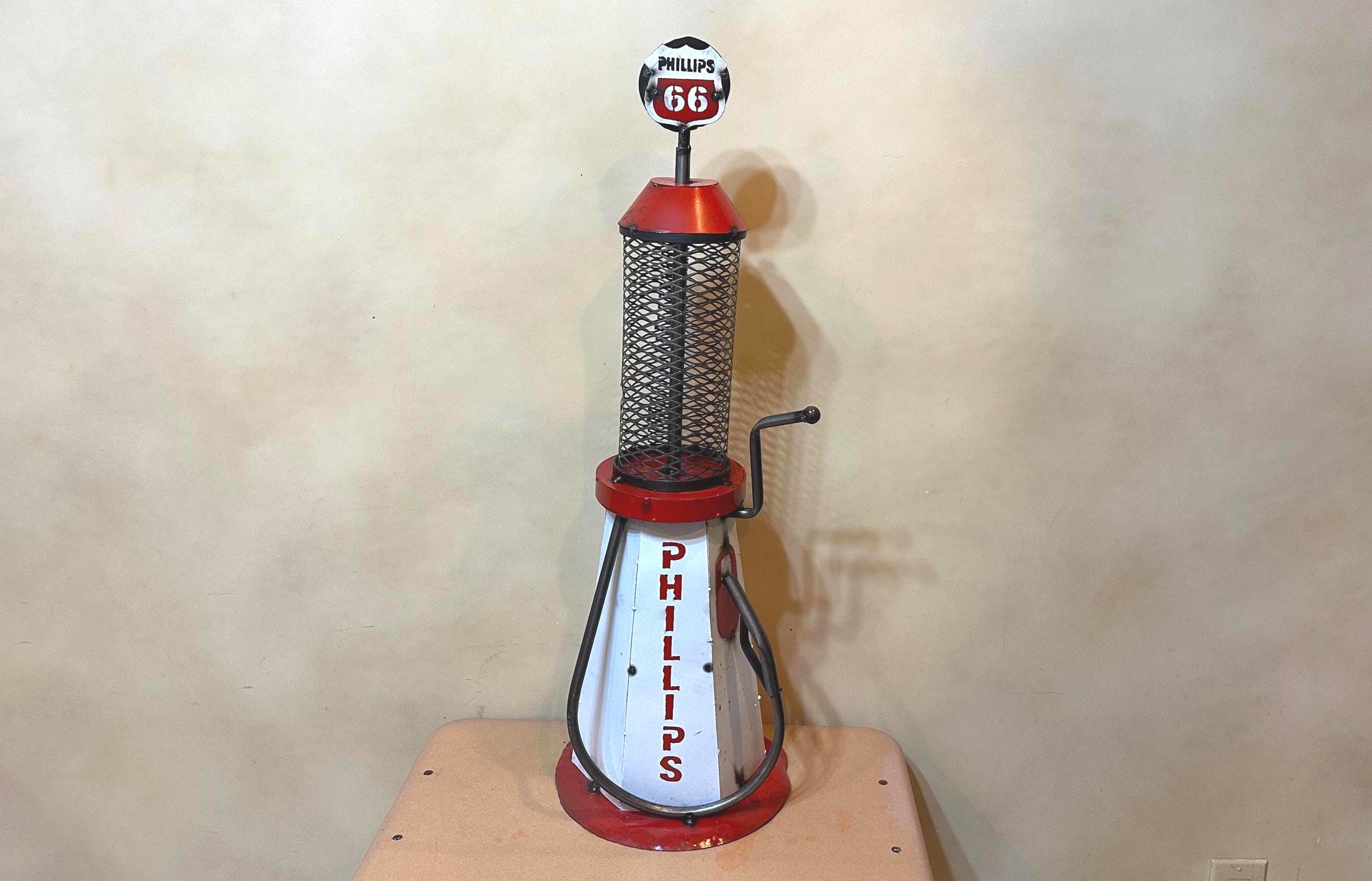 Metal Phillips 66 Antique Gas Pump | Mancave Garage Decor