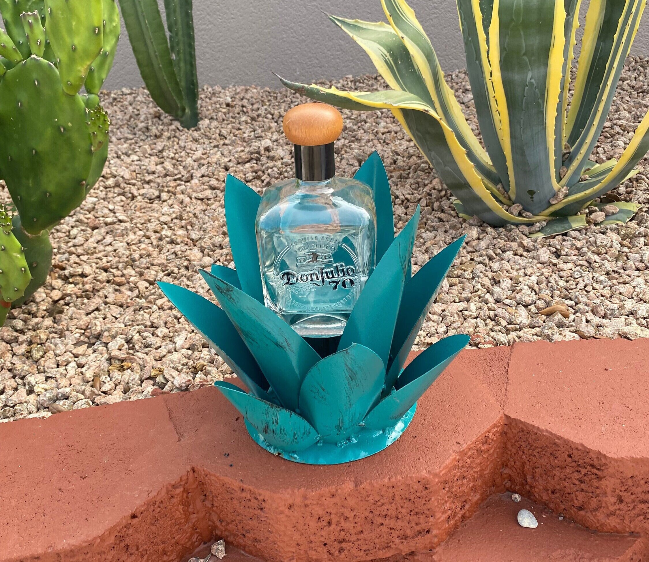 Handmade Metal Tequila Agave Cactus Shot Holder | Yard Art Garden Decor |  Artisan Made Landscape Sculpture | Desert Plant Lawn Ornament - Etsy