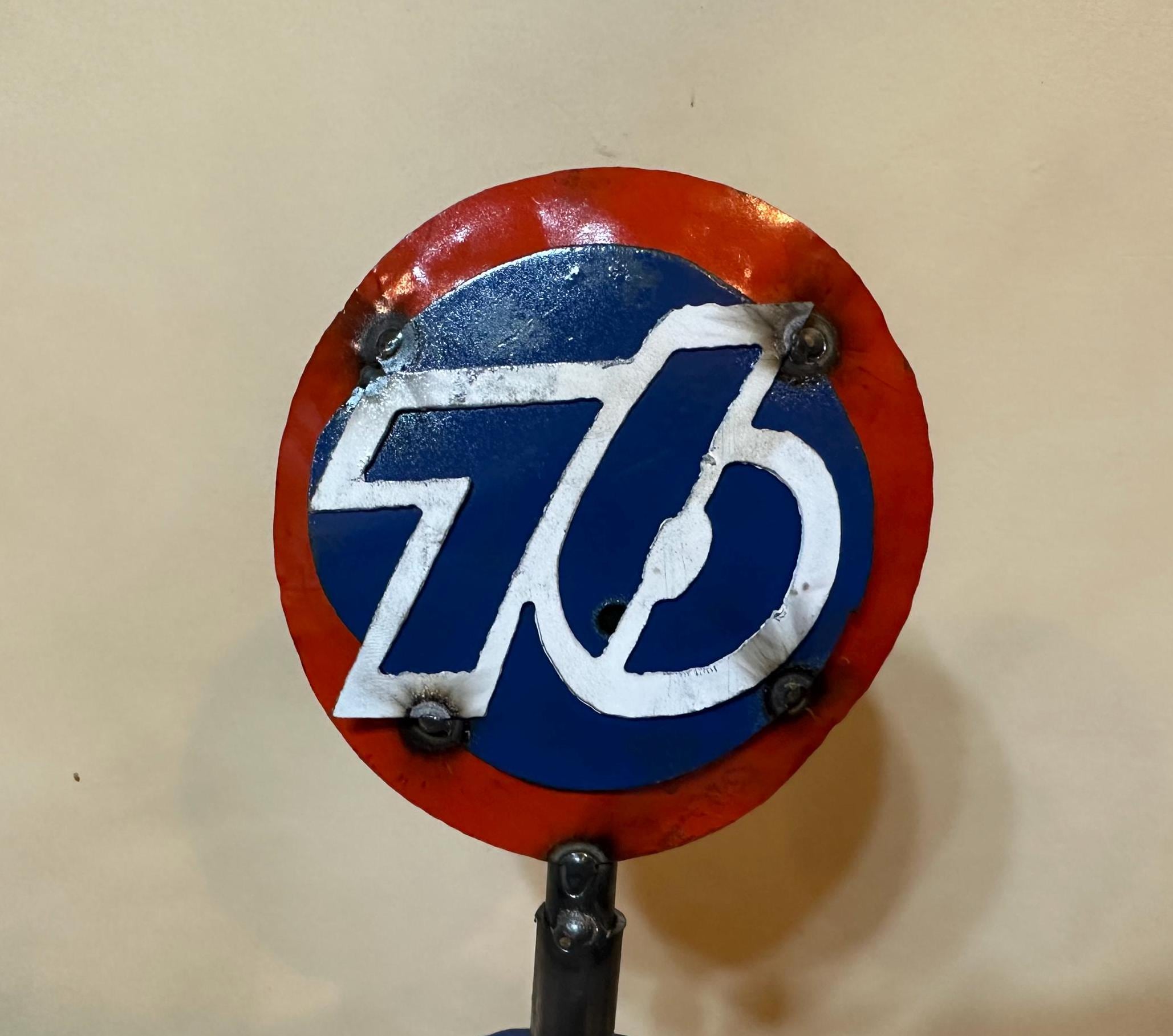 Metal Union 76 Antique Gas Pump | Mancave Garage Decor | Artisan