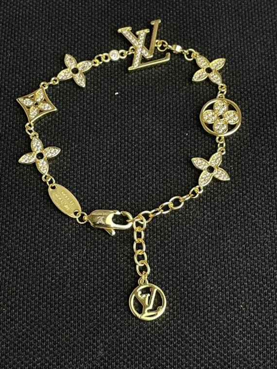 Vintage Louis Vuitton Gold Plated LV Logo Fashionable Bracelet Etsy