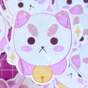 Puppycat inspirierter Aufkleber | kawaii Vinyl Holo-Sticker
