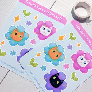 Miezekatze Stickerbogen | matte Vinyl Aufkleber des Frühlings