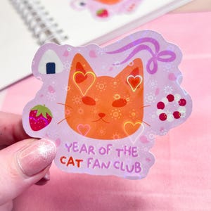 Sticker fanclub année du chat | Sticker vinyle holographique inspiré d'une corbeille de fruits Kyo Sohma