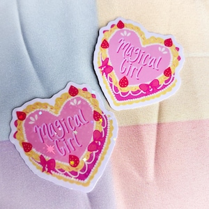 magical girl cake sticker | madoka magica inspired | 2 inch vinyl die cut sticker