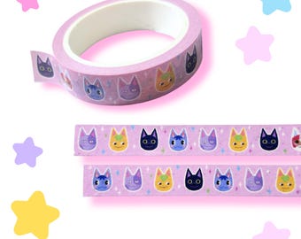 Dorfbewohner Katzen Washi Tape | süßes Gamer Journaling Briefpapier