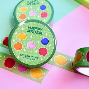 happy fruit washi tape | kawaii decorative journaling stationery